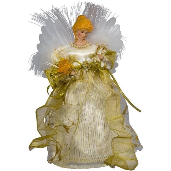 Kurt S. Adler CUL Fiber Optic LED Angel Christmas Treetop Figurine, 12-Inch - Picture 3 of 4